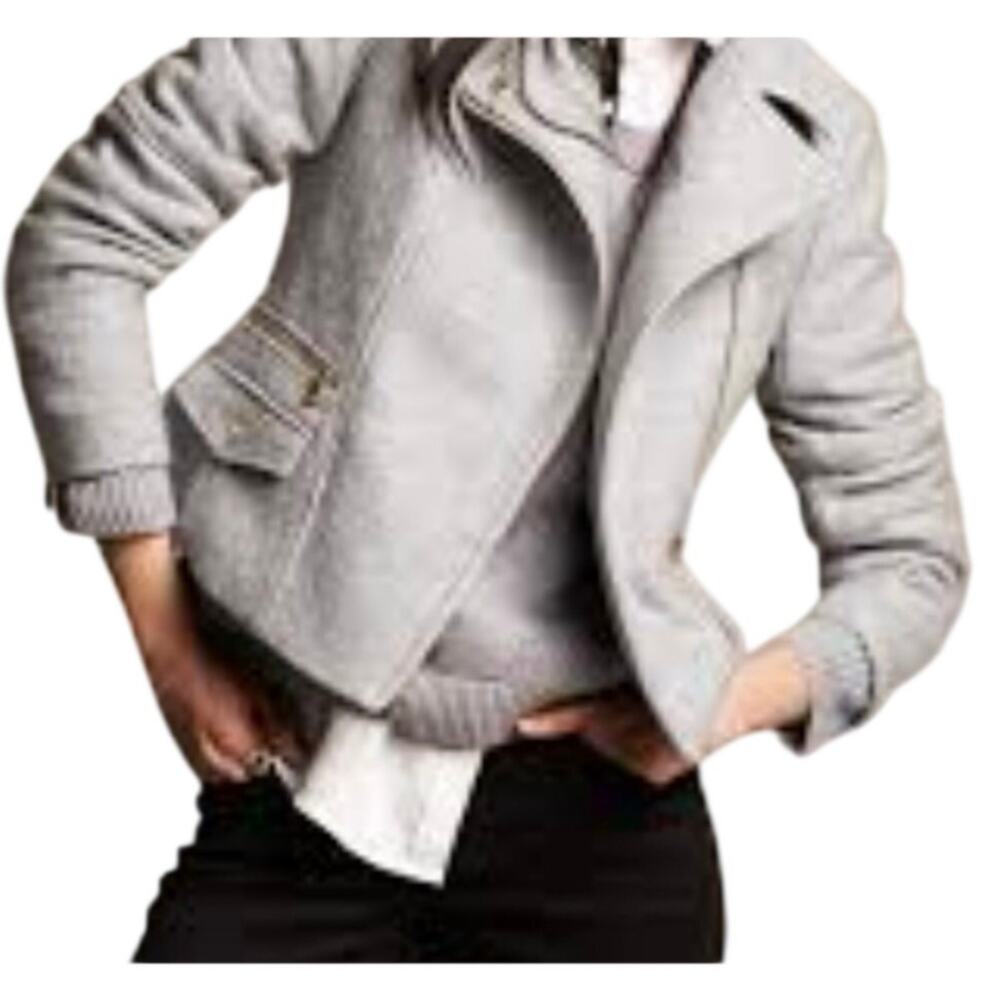 Banana Republic NEW Boiled Wool Blend Moto Jacket S